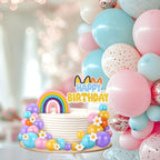 ProSuites 63 Pcs Cake Toppers – Daisy Rainbow, Ball & Dog Ear Set for Parties