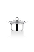 Protico Stainless Steel Casserole Pot with Glass Lid 14cm