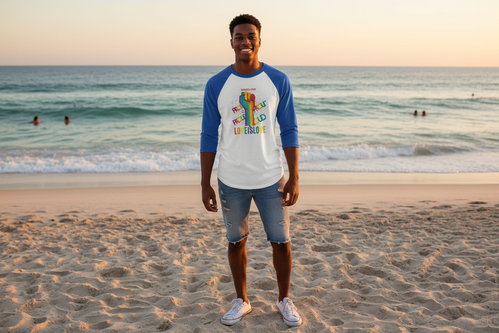 MEHZO LOVE IS LOVE Unisex 3/4 sleeve Raglan T-shirt