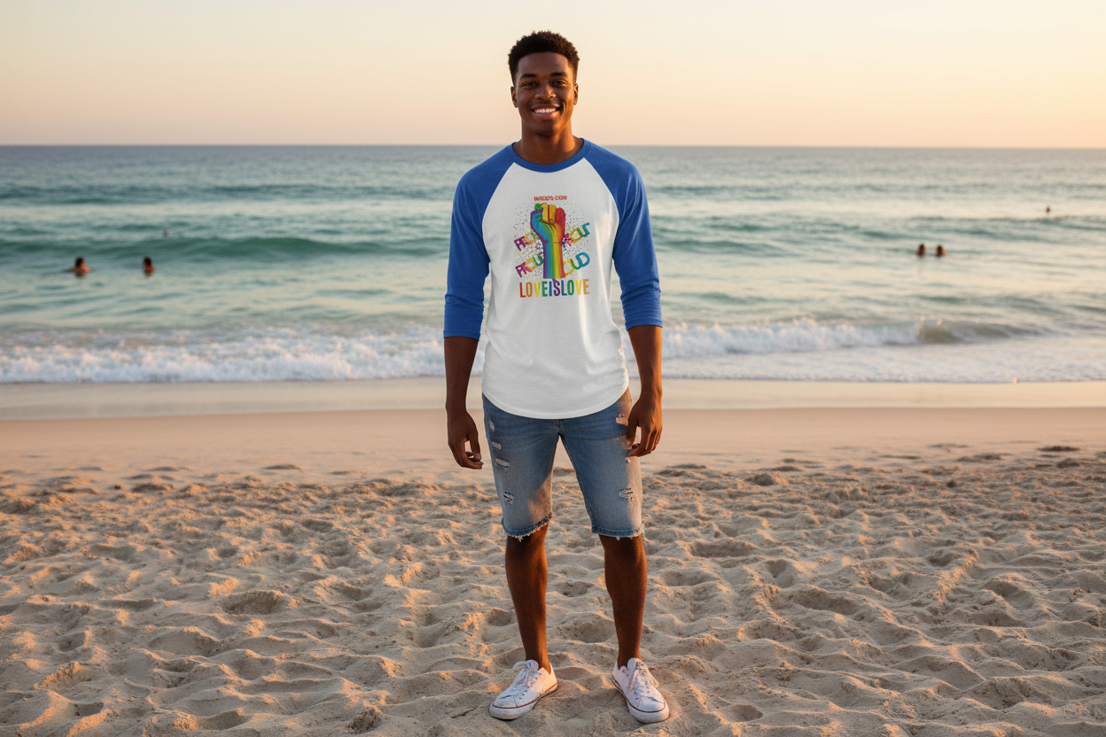 MEHZO LOVE IS LOVE Unisex 3/4 sleeve Raglan T-shirt