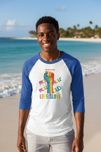 MEHZO LOVE IS LOVE Unisex 3/4 sleeve Raglan T-shirt
