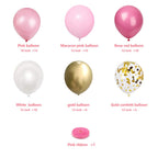 Przyjecie Pink Gold White Latex Balloons – 61 Pc Confetti Party Kit for Girl's Birthday, Mother's Day & More