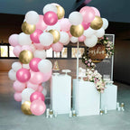 Przyjecie Pink Gold White Latex Balloons – 61 Pc Confetti Party Kit for Girl's Birthday, Mother's Day & More