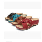 Vintage Floral Beach Sandals – Women’s Casual Flat Slip-On Shoes