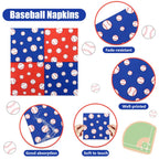 PTECDROTS 100 Pcs Baseball Napkins – Disposable 13x13 Inch Party Decor for Sports Fans