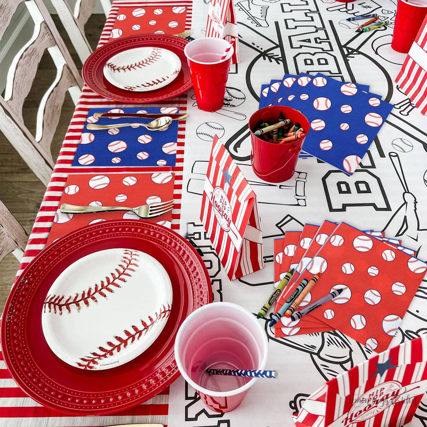 PTECDROTS 100 Pcs Baseball Napkins – Disposable 13x13 Inch Party Decor for Sports Fans