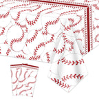 PTECDROTS 2-Pack Baseball Tablecloths – 51x86 in Rectangular Disposable Table Covers, Baseball Pattern