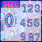 PTUSAL Gaming Theme Number 2 Birthday Candle – Multicolor Gradient Cake Topper for Game Night