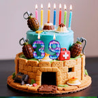PTUSAL Gaming Theme Number 2 Birthday Candle – Multicolor Gradient Cake Topper for Game Night