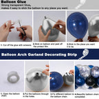 Puchod Blue & Black Birthday Decorations Kit – Backdrop, Table Cover, Balloons & Confetti
