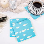 PUEVENYI 40Pcs Blue Sky Clouds Napkins – 6.5x6.5” Disposable Luncheon Napkins for Kids Parties