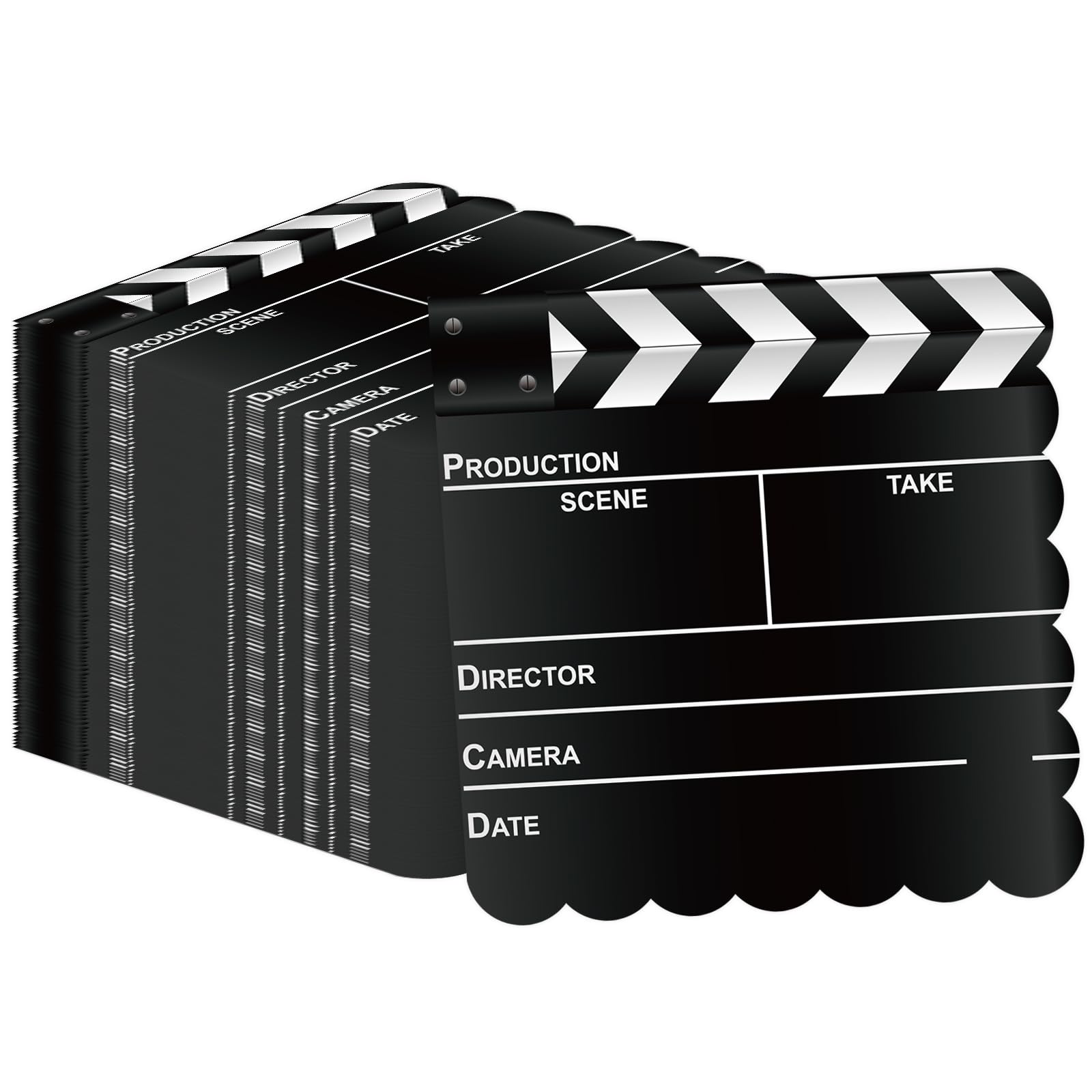 PUEVENYI 50Pcs Movie Night Scalloped Napkins – Film-Themed Disposable Table Decor