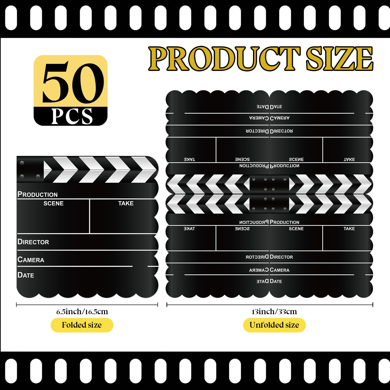 PUEVENYI 50Pcs Movie Night Scalloped Napkins – Film-Themed Disposable Table Decor