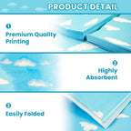 PUEVENYI 40Pcs Blue Sky Clouds Napkins – 6.5x6.5” Disposable Luncheon Napkins for Kids Parties