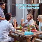 PUEVENYI 40Pcs Blue Sky Clouds Napkins – 6.5x6.5” Disposable Luncheon Napkins for Kids Parties