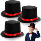 Pumtus 3 Pack Black Felt Top Hat for Kids – Retro Costume & Party Hat