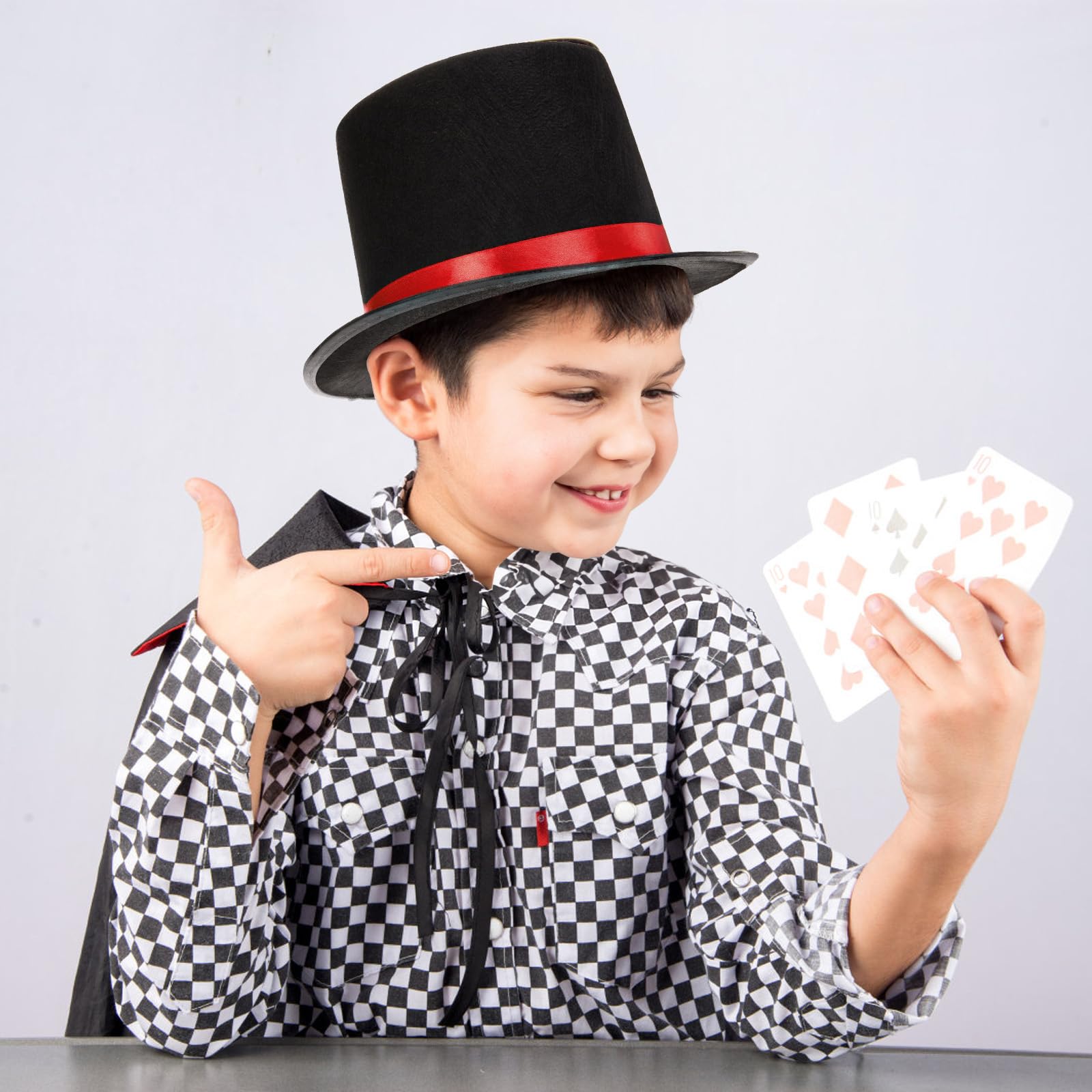 Pumtus 3 Pack Black Felt Top Hat for Kids – Retro Costume & Party Hat