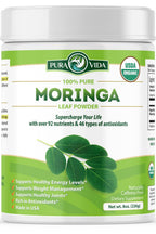 PURA VIDA Moringa Powder Organic – Single Origin Moringa Leaf Powder (USDA Organic) 8 oz