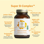PURE SYNERGY Super B-Complex | Organic Vegan Vitamin B-Complex - 60 Tablets