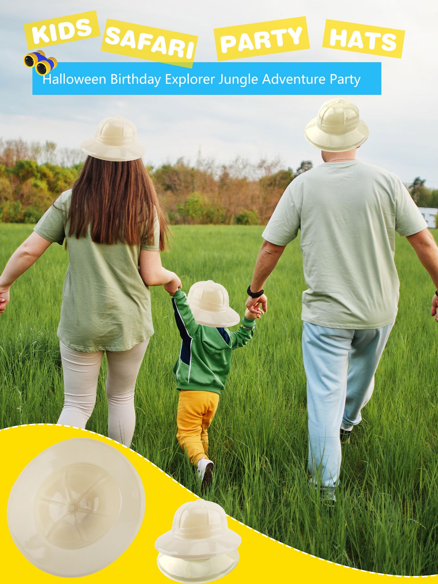 Puteraya 36 Pcs Kids Safari Party Hats Bulk – Jungle Explorer Hats