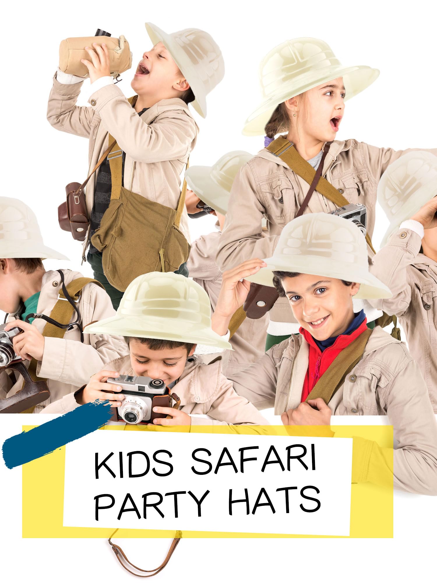 Puteraya 36 Pcs Kids Safari Party Hats Bulk – Jungle Explorer Hats