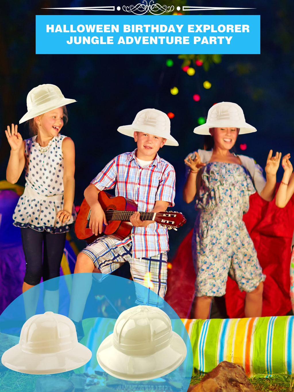 Puteraya 36 Pcs Kids Safari Party Hats Bulk – Jungle Explorer Hats