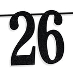 PYBHILK Black Glitter Look at You Turning 26 & Sh*t Banner – 26th Birthday Party Decoration