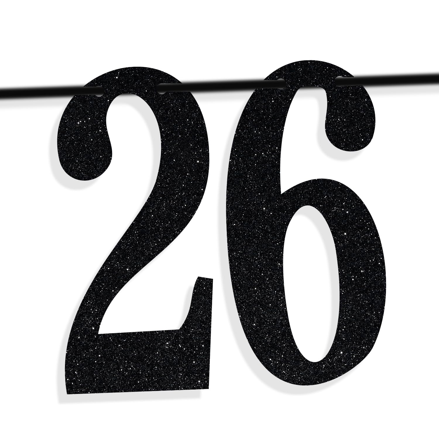 PYBHILK Black Glitter Look at You Turning 26 & Sh*t Banner – 26th Birthday Party Decoration