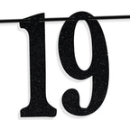 PYBHILK Black Glitter Banner – Look at You Turning 19 & Sh*t | 19th Birthday Decor