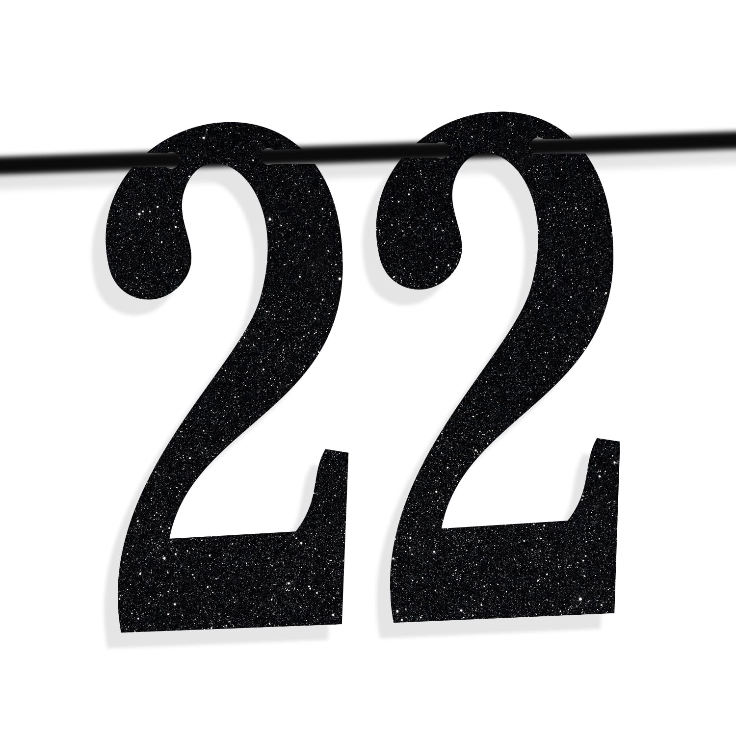 PYBHILK Black Glitter Look at You Turning 22 Banner – 22nd Birthday Decor