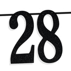 PYBHILK Black Glitter Look at You Turning 28 Banner – 28th Birthday Party Decorations