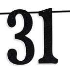 PYBHILK Black Glitter Look at You Turning 31 Banner – 31st Birthday Party Decoration