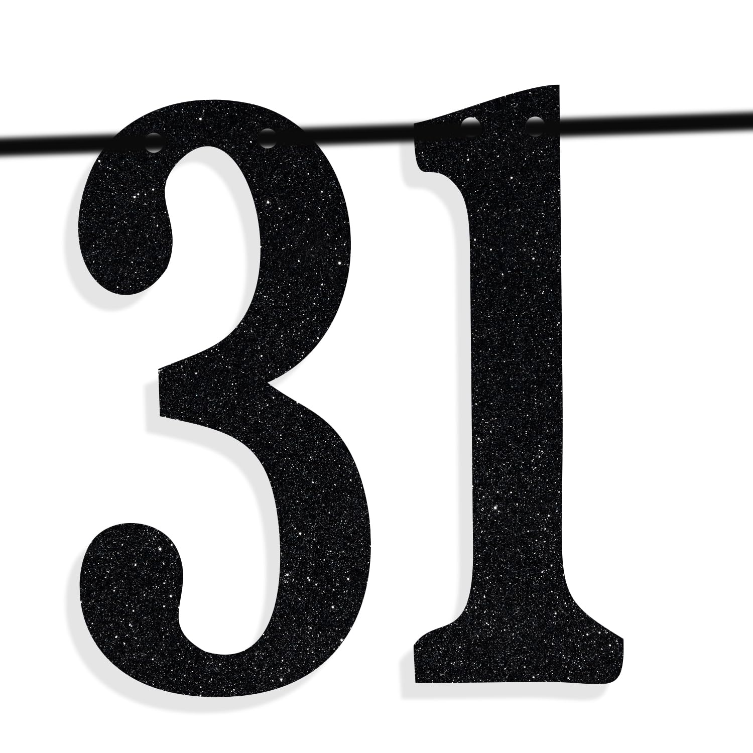 PYBHILK Black Glitter Look at You Turning 31 Banner – 31st Birthday Party Decoration