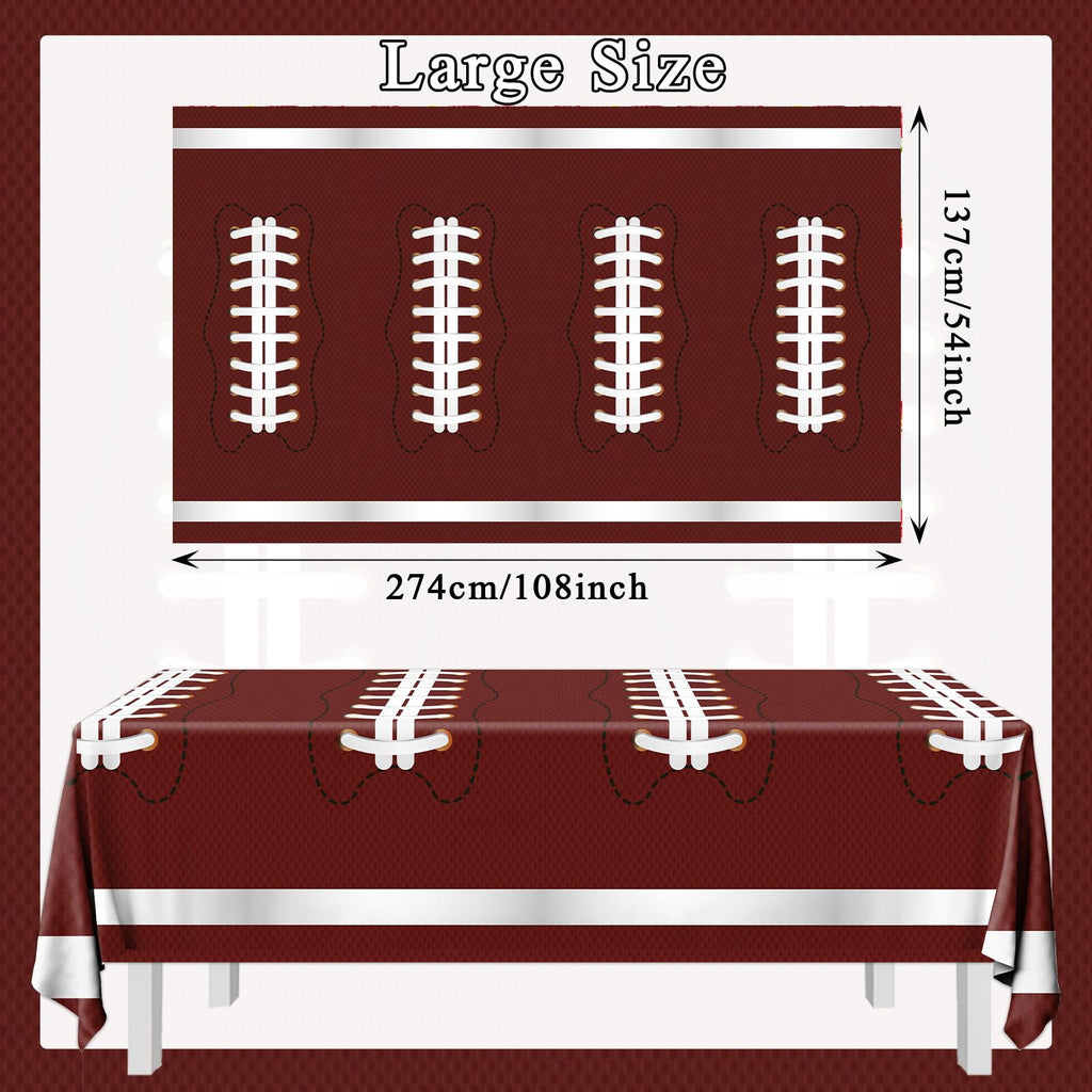 Pymurod Football Field Tablecloth 54x108 in – 3 Pack Disposable Game Day Decor