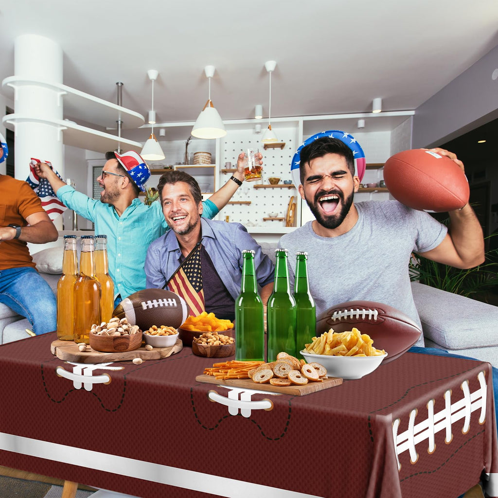Pymurod Football Field Tablecloth 54x108 in – 3 Pack Disposable Game Day Decor