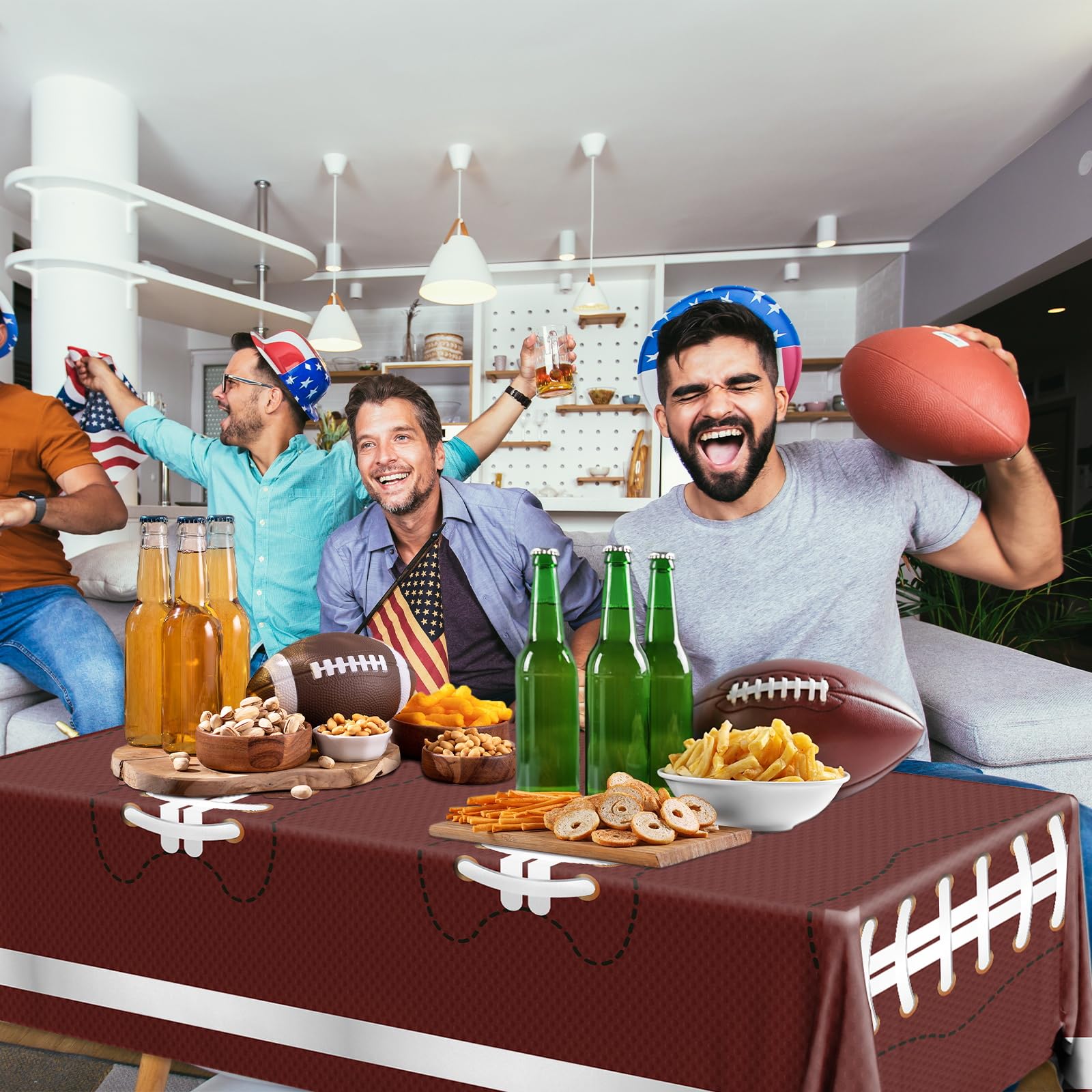 Pymurod Football Field Tablecloth 54x108 in – 3 Pack Disposable Game Day Decor