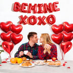 QDIRDEC 20Pcs Valentines Balloons – Red Heart & BE MINE XOXO Set for Valentine’s Day