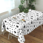 QEYMN Puppy Paw Print Tablecloths 2 Pack – 54x108 in Disposable Puppy-Themed Table Covers