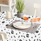 QEYMN Puppy Paw Print Tablecloths 2 Pack – 54x108 in Disposable Puppy-Themed Table Covers