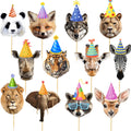 qhqqwzxqc Safari Animals Party Cupcake Toppers – 24Pcs Pre-assembled Jungle Decorations