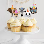 qhqqwzxqc Safari Animals Party Cupcake Toppers – 24Pcs Pre-assembled Jungle Decorations