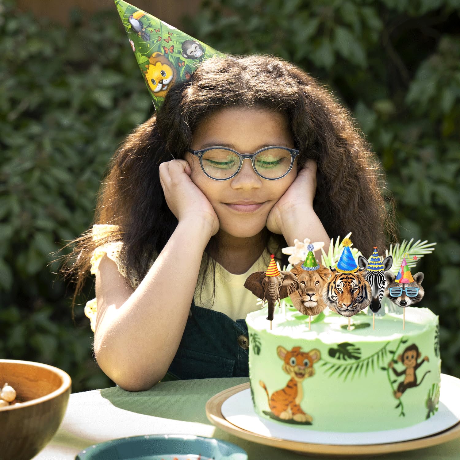 qhqqwzxqc Safari Animals Party Cupcake Toppers – 24Pcs Pre-assembled Jungle Decorations
