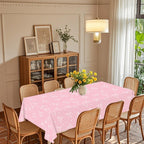 QIYANPAX 4 Pack Pink Bow Tablecloth – 54 x 108 in Coquette Birthday Decor
