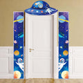 QICI 3-Piece Outer Space Porch Sign Banner — Astronaut Rocket Theme Decor for Classroom, Bedroom, and Party