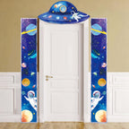 QICI 3-Piece Outer Space Porch Sign Banner — Astronaut Rocket Theme Decor for Classroom, Bedroom, and Party