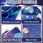 QICI 3-Piece Outer Space Porch Sign Banner — Astronaut Rocket Theme Decor for Classroom, Bedroom, and Party