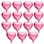 QIHOMPIB 15 Pink Heart Foil Balloons – 18in Valentine’s Day Decorations