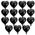 QIHOMPIB 15-Piece Black Heart Foil Balloons, 18-Inch — Valentine Decor