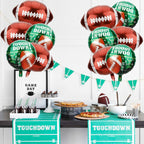 QIHOMPIB 12 Pcs Football Foil Balloons – 2 Styles for Parties, Tailgates & Stadium Decor