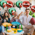 QIHOMPIB 12 Pcs Football Foil Balloons – 2 Styles for Parties, Tailgates & Stadium Decor